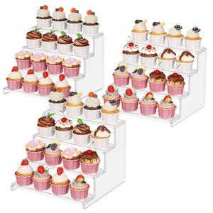 Lifewit Perfume Organizer, Cupcake Stand, Tool-Free Assembly, Plastic Display Shelf for Vanity,Room Dcor, Bedroom Storage Organization, 4 Tier 12 Inch, 3 Pcs