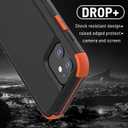 X-belmox Heavy Duty Case for iPhone 12/12 Pro, 3-Layers Military Drop Protection Phone Case [Tempered Glass Screen Protector] Shockproof Rugged Case Cover for iPhone 12 Pro 6.1 Inch - Black/Orange