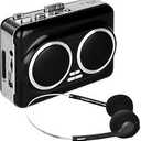 Burtowic Dual Speaker Pure Stereo &Auto Reverse Cassette Player，Portable Cassette to MP3 Converter via USB,Cassette Tape Player with Dual Power Options,Built in 3.5mm Headphone Jack,Support U Disk, USB Card