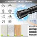 AIZESI Black Spring Tension Rods Adjustable 26 to 39 Tension Curtain Rod Small Tension Rod No Drilling Expandable Spring Loaded Curtain Tension Rod,Suitable for Doors and Windows 26 to 36 inch (3Pcs)