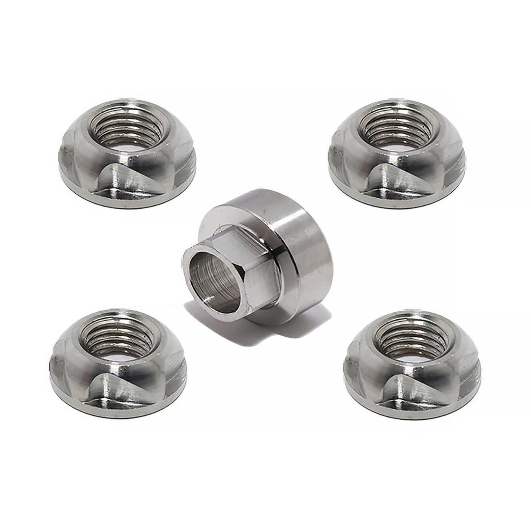 1/2-13 304 Stainless Steel Anti-Theft Locking Nuts 13TPI Security Hardware Kit for Mountain Bike Awning Car Accessories for Styling Light Bar Safety,(4 Lock+ 1 Key)