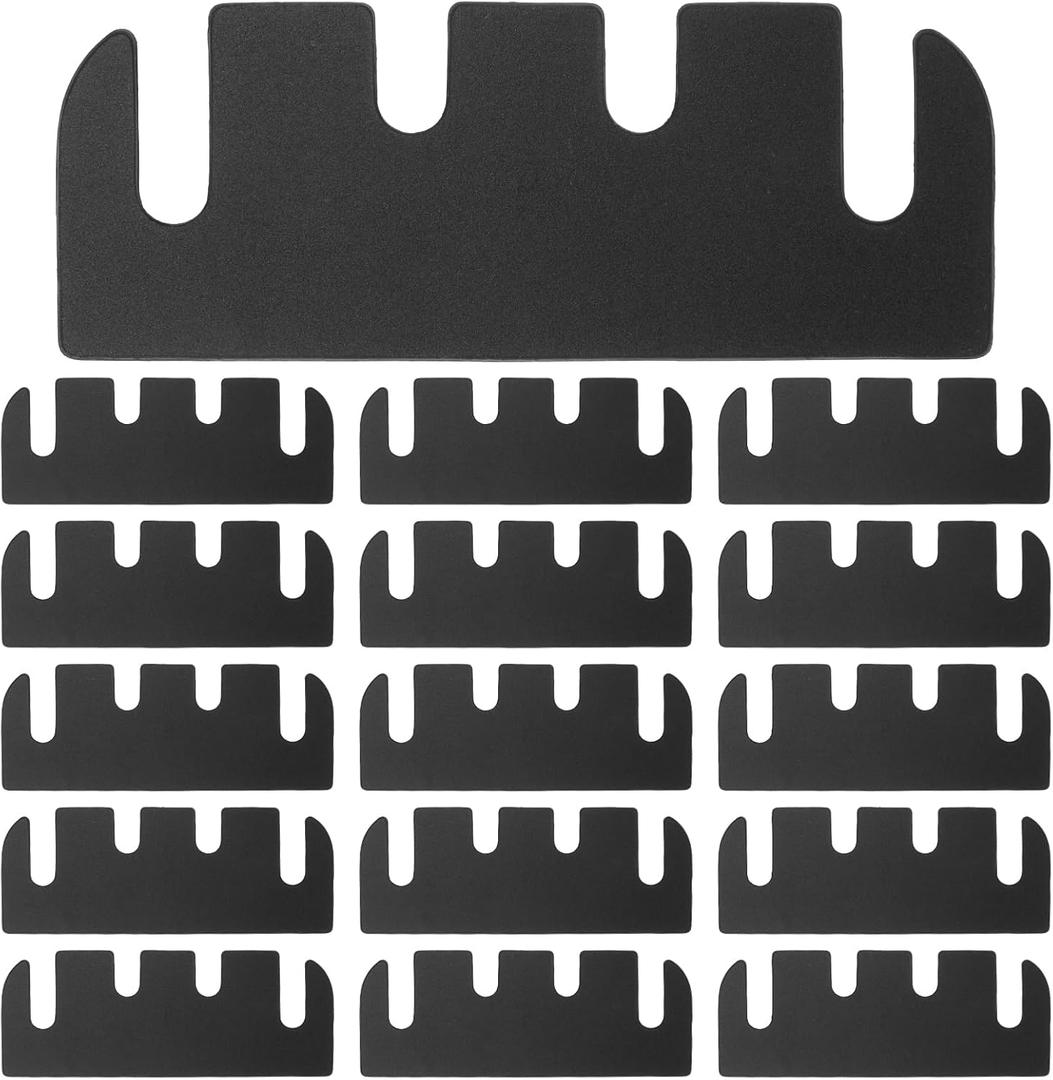 JJUNW Door Hinge Shims 15 Pcs, 4 Inch Hinge Spacers for Door Hinge Repair Kit, 0.03 Inch Thick Black Door Shims for Adjusting Door Alignment - Can Be Trimmed