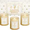 Candle Set - 3 Pack Soy Wax Aromatherapy Scented Candles for Energy Cleansing, Manifestation, Palo Santo, Sage, Citronella, Long Lasting, Gift for Women, for her, Smudge Kit