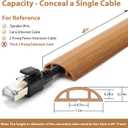 Floor Cord Cover 4ft, Cord Hider Floor Yellow Oak Wood, Cable Management Prevent Trips, Cable Cover Wire Covers for Electric Power Cords, Wire Protector Cavity W0.47in x H0.28in