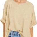 Women Oversized T-Shirt Summer Casual Short Sleeve Loose Tee Tops XL