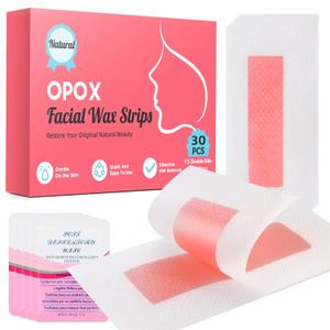 Facial Wax Strips for Hair Removal, Facial Hair Removal for Women 30ct Waxing Strips & 4 calming Oil Wipes