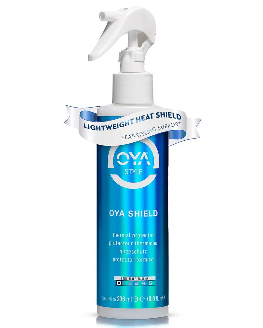 OYA SHIELD Heat Protection Spray - Protects, Strengthens and Improves Hair Elasticity - Lightweight Thermal Shield for Blow Dryer, Flat Iron & Curling Tools - Safe Styling for All Hair Types - 236 ml (8 Fl Oz (Pack of 1))