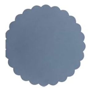 Tinlade 80 Pcs Grey Blue Paper Placemats 13.5 Inch Disposable Place Mats Decorative Round Scalloped Table Placemats for Wedding Banquet Bridal Birthday Party Supplies Dining Tableware Decor