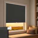 SERLMWNT No Drill Cordless Blackout Cellular Shades,22.5" W x 36" H,Black