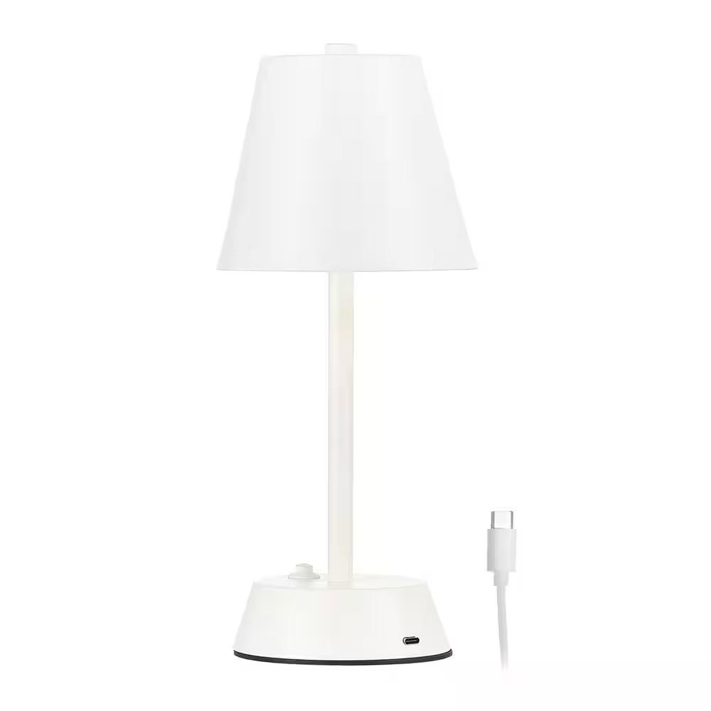 Hampton Bay 11 in. LED White Cordless Desk Lamp 1 Pack