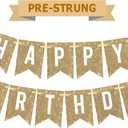 Netnology Pre-Strung Gold Happy Birthday Banner Decorations,12 ft No DIY Gold Glitter Birthday Party Banner Sign Decor for Women Men Girl Boy Party Supplies