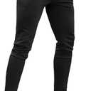 Mens Dress Pants Slim Fit Stretch Fashion Plaid Pant Skinny Leg (28W x 28L, Black Plain)