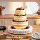 Wenqik White Metal Cake Stand 20 Inch with Cutting & Spatula