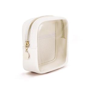 Wandering Nature Clear Makeup Bag for Purse Mini Make up Bag Cute Cosmetic Pouch for Women with Slip-in Pockets Travel Toiletry Essentials Vegan Leather Organizer Pouch,Patent Pending