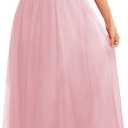 BeryLove Prom Dress for Women Sequin Dress Sleeveless Bridesmaid Dresses Mesh Dress Maxi Cocktail Party Formal Dress Pink L