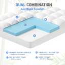Dual Layer 3 Inch Memory Foam Mattress Topper King Size, 2 Inch Cooling Gel Memory Foam Plus 1 Inch Pillow Top Mattress Pad Cover, with 8-21 Inch Deep Pocket