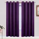 Yakamok Purple Blackout Curtains for Bedroom, Grommet Thermal Insulated Room Darkening Blackout Drapes for Living Room, 2 Panels,52W x 72L Inch