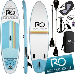 Roc Inflatable Stand Up Paddle Board 10' 6" with Premium SUP Paddle Board Accessories, Wide Stable Design, Non-Slip Comfort Deck for Youth & Adults