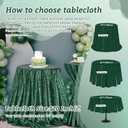 B-COOL Round Sequin Tablecloth Party Decor: 120 Inch Table Cloth Emerald Green Glitter Fabric Overlay for Indoor Outdoor Dining Parties Home St. Patrick's Day