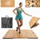 Portable Tap Dance Floor, Foldable Tap Board with Carrying Bag for Tap Dance Practice at Home, Professional Outdoor Dance Floor Tiles and Flooring for Dancers