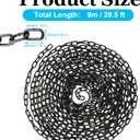 QTLCOHD 30 ft. Black Chain - 1/8 Inches Heavy Duty Decorative Black Chain for Hanging Plants, Helloween Metal Chains Link for Outdoor Fence Porch Swing