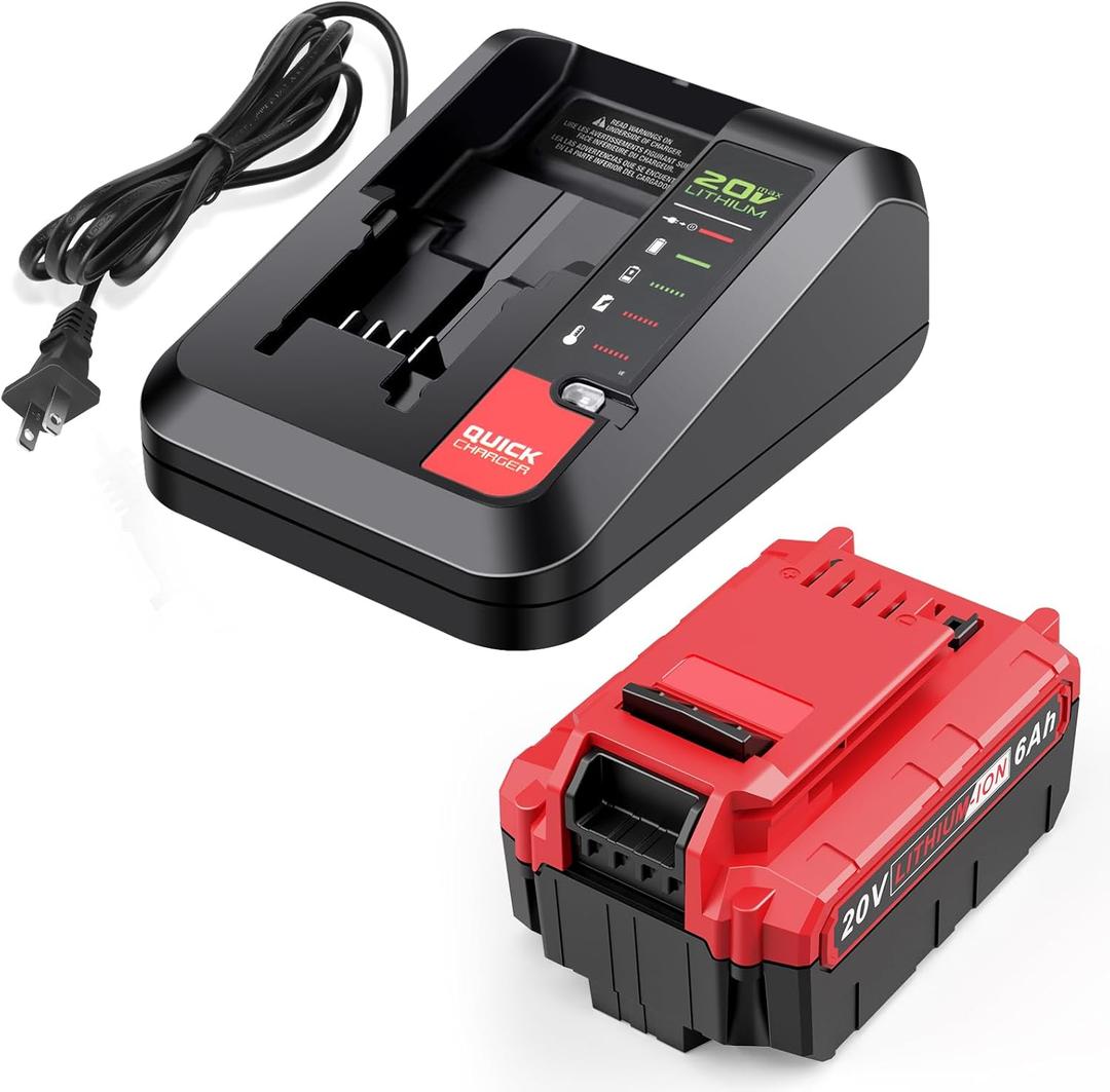 Labtec 1-Pack 6.0Ah 20V Lithium Battery PCC685L and Battery Charger Kit Compatible with Porter-Cable