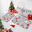 ArtSocket Christmas Bathroom Rugs and Mats Set 2 Piece, Christmas Tree Rugs Non Slip, Winter Absorbent Microfiber Memory Foam Bath Mat Machine Washable Bathroom Floor Mats