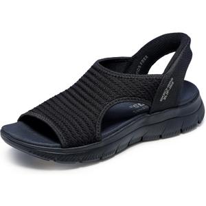Skechers Women's Summits-Sweetly Evolved Sport Sandal (8, Black/Black)