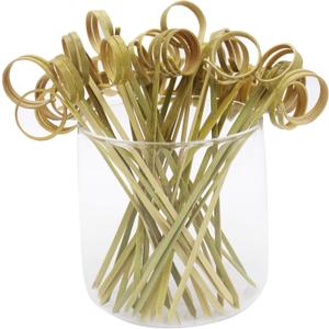 100pcs 4.7 IN Bamboo Cocktail Picks with Ring Knot,Nature Color,for Cocktail Party, Barbeque, Club Sandwiches