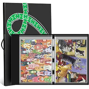 Nariolar 1000-Piece Puzzle Storage Folder: Portable, Large Jigsaw Puzzle Organizer with 15 HD Pockets, Holds 30 Puzzles, Dustproof & Protective Accessory