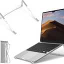 OMOTON Portable Laptop Stand for Desk, Foldable Aluminum Laptop Riser, Ergonomic Computer Stand Compatible with for MacBook Pro/Air, Dell, HP, Lenovo, 10-17.3'' (Silver)