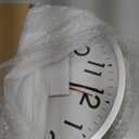 Atomic Wall Clock Analog 14 Inch Battery Operated Modern Decorative for Living Room Kitchen Office Bedroom Bathroom(Silver)