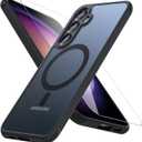 Hensinple Magnetic Case for Galaxy A14 5G Phone Case with Glass Screen Protector,[Compatible with MagSafe], Shockproof Matte Back Cover for Samsung Galaxy A14 5G Case- Black