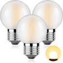 Dimmable LED 4W Globe Light Bulb,40W Equivalent E26 Standard Screw Base Small Decorative Bulb for Vanity,Bathroom,Wall Sconces,G16.5 Soft Warm 2700K 480Lumen Frosted,3 Pack