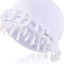 2 x Satin Lined Turban with Long Twist Straps Tassels Silky Head Wraps for Men Women Halo Head Scarf Sleeping Bonnet