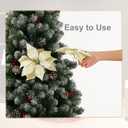 3 x 18 Pcs Large Poinsettia Flowers Set - 6"& 9" Artificial Christmas Flowers with Clips for Xmas Tree, Wreath Decor Decorator-Grade Xmas Decorations for Home, Champagne Gold