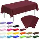 19 Pack Disposable Plastic Tablecloth Rectangle, 54 X 108 Inch Premium Plastic Table Cover for Parties, Picnic, Camping, Birthday, Weeding (Burgundy, 54" X 108" Rectangle)