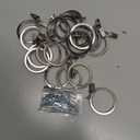 BlastHome Luxury Curtain Rings – Premium Metal with Quiet, Smooth, Removable Nylon Inserts – Pinhooks and Clips Included – 1 1/ 2" Inside Diameter – 18 Rings for Two Standard Curtains– Brushed Nickel