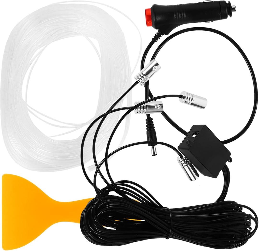 Led Decorative Light Strips Kit for Car Interior 1 Set Fiber Optic Ambient Lighting 4-Way Split 7 Colors Interior Car Lights