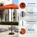 Patio Kingdom 10FT Patio Umbrella, 2 Tier Outdoor Table Umbrella, Large Vented Market Umbrellas with Push Button Tilt and Crank, 8 Sturdy Ribs for Backyard, Deck, Pool, UPF50+ UV Protection, Orange