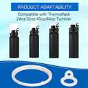 4pcs Water Bottle Lid Replacement for Thermoflask 24/32/40/64oz, Water Bottle Gasket Replacement Accessories Part O Ring Silicone Seal Ring Compatible with Thermoflask Spout Lid