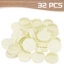 MECCANIXITY 32PCS 35mm(1 3/8") Beige Plastic Hole Plugs, Flush Type Panel Hole Plugs Insert End Caps for Locking Hole Tubes Furniture Cabinet