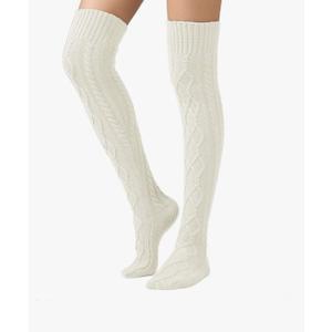 SherryDC Women's Cable Knit Thigh High Boot Socks Extra Long Winter Stockings Leg Warmers