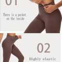 Butt Lifting Yoga Pants with Pockets, Seamless Flat Waistband High Waisted Tapered Leggings (XL)