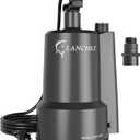LANCHEZ 1/2 HP Portable Submersible Water Sump Pump Remove Water Level Down to Last-inch, 2301GPH Handy Utility Pump with 16FT Cord for Swimming Pool Garden Pond Basement Tub Pond Draining