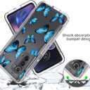 Case for Moto Edge 2022/Motorola Edge 2022 5G UW XT2205 Case with Tempered Glass Screen Protector, Full Body Clear Floral TPU Phone Protective Cover for Motorola Moto Edge 2022 5G (Butterfly)