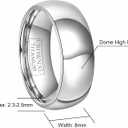 CROWNAL 4mm 6mm 8mm Titanium Wedding Couple Bands Rings Men Women Dome Polished Engraved I Love You Comfort Fit Size 10