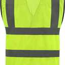 Safety Vest Breathable Mesh Reflective Vest with Pockets (Yellow, XL)