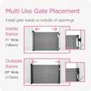 Retractable Baby Gate Perma Child Safety 33" Tall x 71 Wide, Mesh, for Stairs, Doorways, Dogs, Pets, Indoor, Outdoor, One-Handed Operation, Locking, Easy Install, Hardware Mount, White