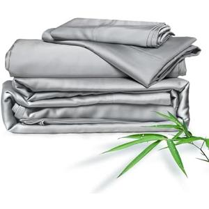 DOZ Duvet Cover Set, 100% Viscose derived from Bamboo, Organically Grown, Buttery Soft, Cooling Duvet Covers, High GSM, 1 Duvet Cover and 2 Pillowcases, 90"x90" (Dove, Full/Queen)